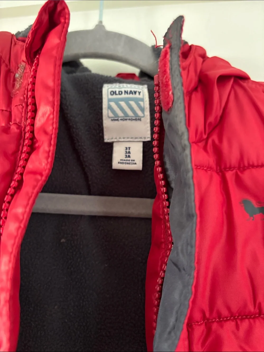 Old Navy Red Hooded Puffer Coat for Kids